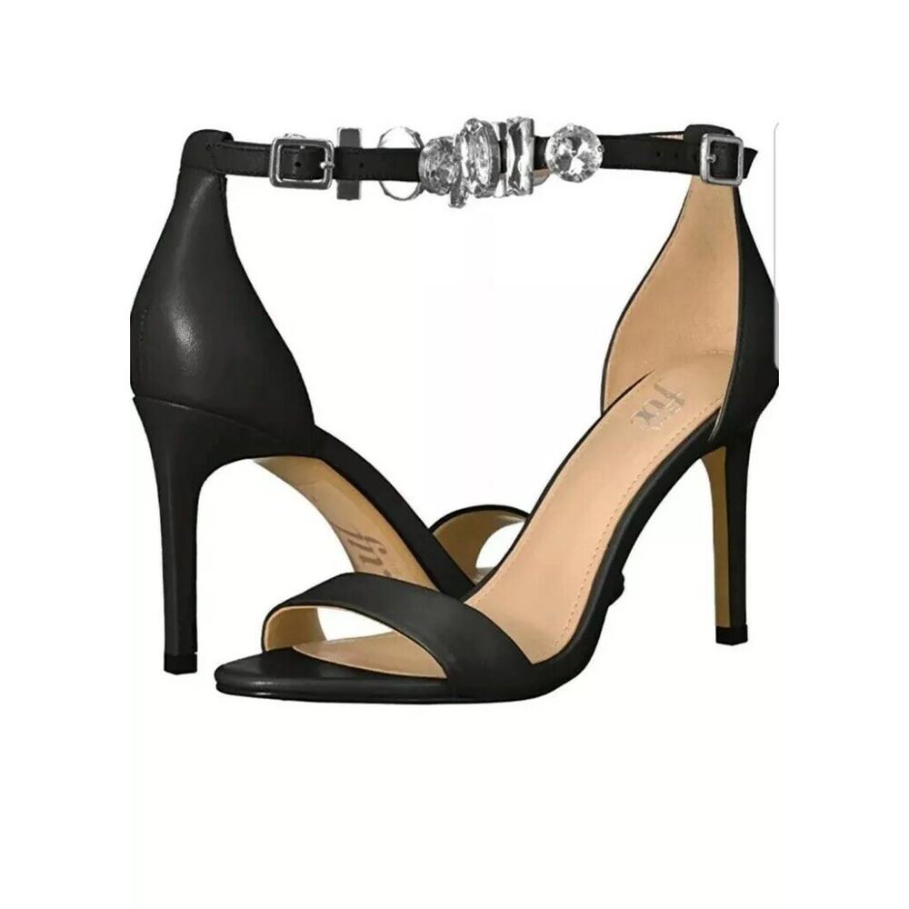 The Fix Cece Ankle Strap Sandals With Jewels Womens Size 10M Black